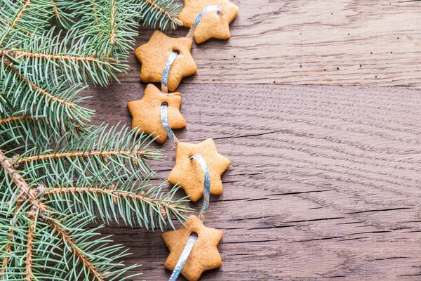 Pepparkaka stjärna garland — Stockfoto