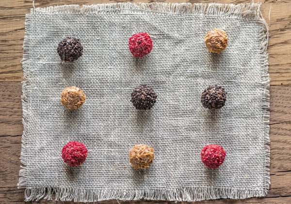 Exclusive truffles: top view — Stock Photo, Image