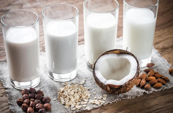 Διαφορετικοί τύποι των μη γαλακτοκομικών προϊόντων γάλακτος — Φωτογραφία Αρχείου