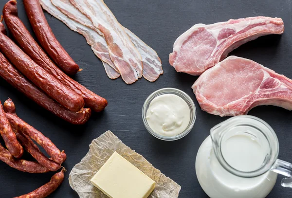 Sources of saturated fats — Stock Photo, Image