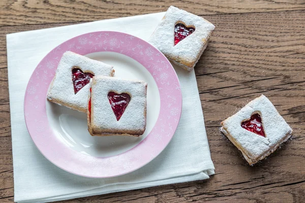 Pecan ciasteczka z nadzieniem wiśnia — Zdjęcie stockowe