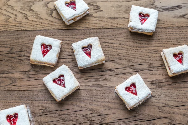 Pecan Cookies met Cherry vulling — Stockfoto