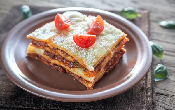 Lasagna with cherry tomatoes — Stock Photo, Image