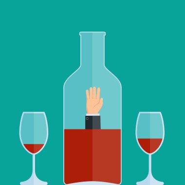 Adam bir şişede boğuyor