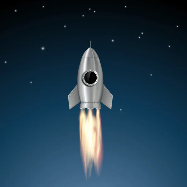 La fusée en métal monte en flèche — Image vectorielle