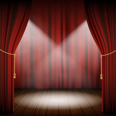 scene with curtains clipart