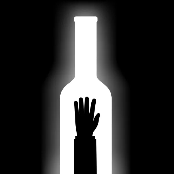 Botella con alcohol . — Archivo Imágenes Vectoriales