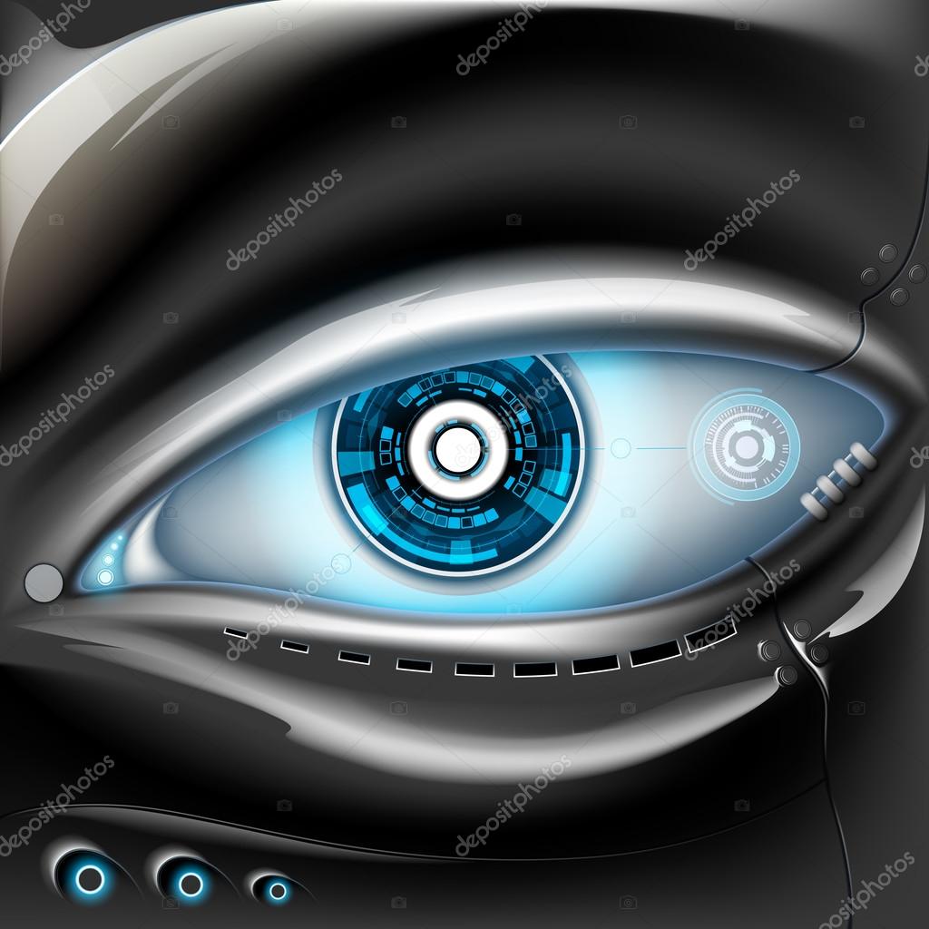 Presenter Påstået bue Eye of metal robot Stock Vector by ©vantuz 104226596