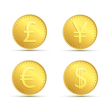 Altını Icons set. Para birimi dolar, euro, Sterlini bir