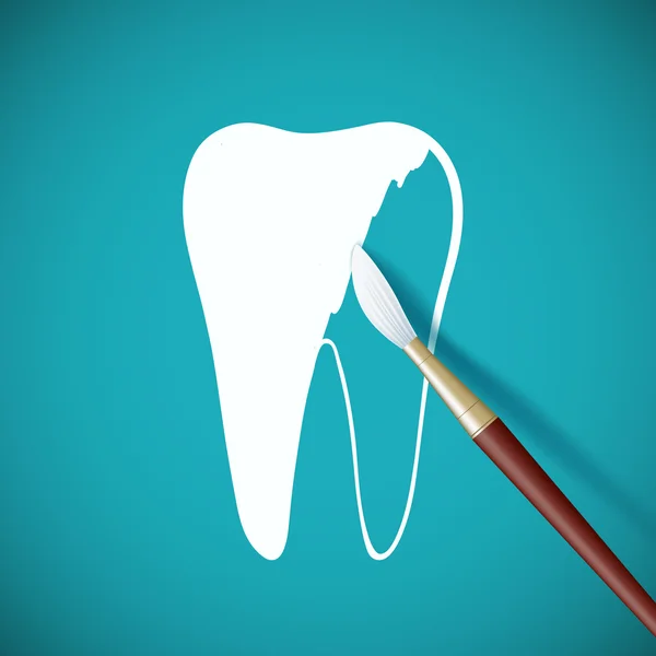 Vit färg en mänsklig tand — Stock vektor