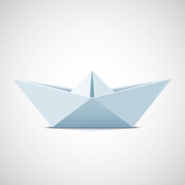 Icon paper boat on a white background. Stock vector illustration