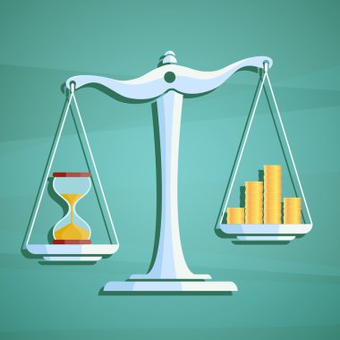 Altın sikke ve kum saati pullarla