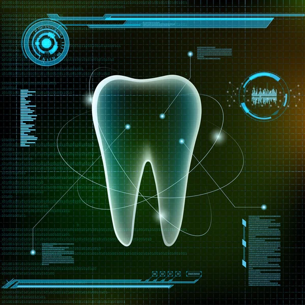 Futuristische infographic met menselijke tand — Stockvector