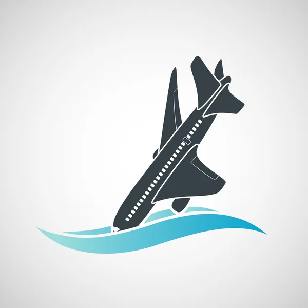 Plane crash ikonen — Stock vektor