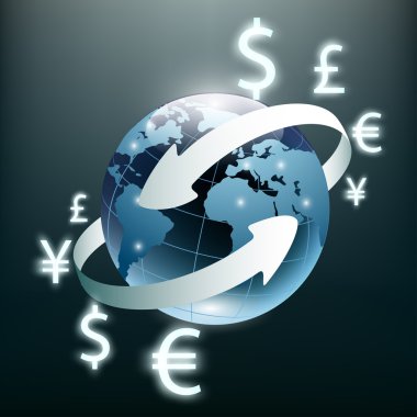 Money transfer. Global Currency clipart