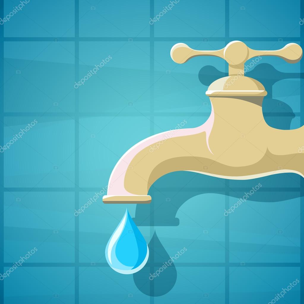Robinet Avec Goutte Deau Image Vectorielle Vantuz