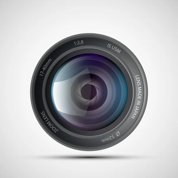 Icono de lente de la cámara fotográfica. vector de stock . — Vector de stock