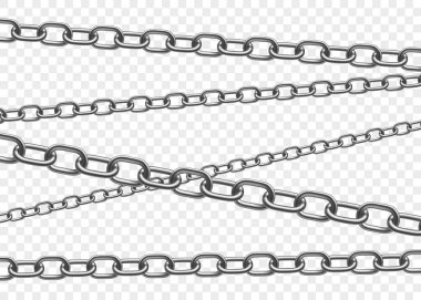Metal chains or shackles isolated on a transparent background. Vector illustration clipart