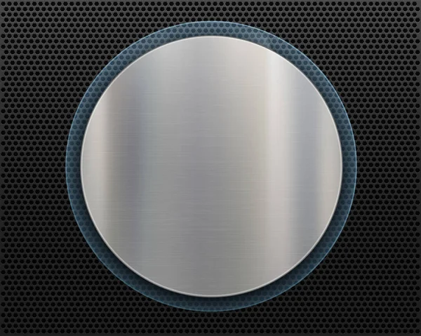コピースペース付きの金属ラウンドプレート 空白のテンプレート ベクトル背景 — ストックベクタ