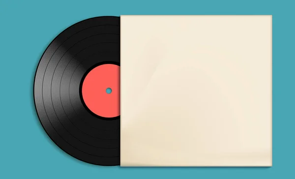 Disco Vinilo Estuche Papel Fondo Musical Con Espacio Copia Banner — Vector de stock