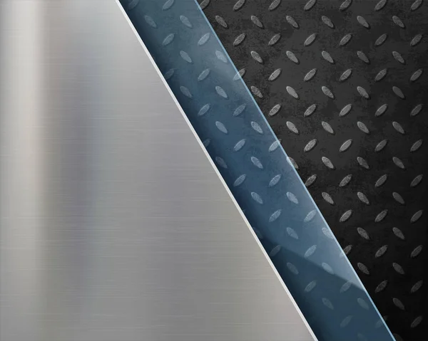 Polierte Metallplatte Mit Glas Eisenhintergrund Mit Einem Geometrischen Stahlmuster Vektorvorlage — Stockvektor
