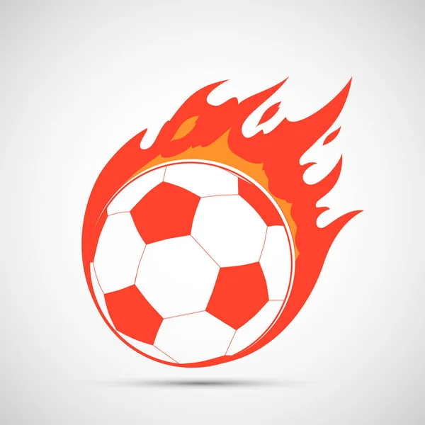 Ballon Foot Brûle Flamme Logo Isolé Sur Fond Blanc Icône — Image vectorielle