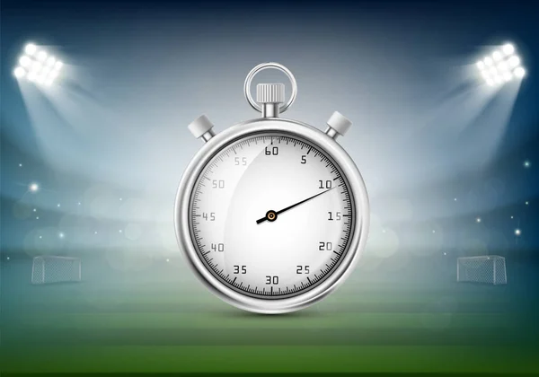 Sports Stopwatch Football Field Vector Illustration - Stok Vektor