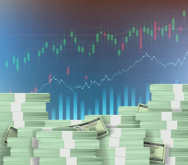 Montones Papel Moneda Dólar Inversiones Financieras Ilustración Vectorial — Archivo Imágenes Vectoriales