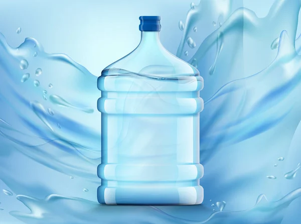 Botella Plástico Con Agua Limpia Para Dispensador Ilustración Vectorial — Archivo Imágenes Vectoriales