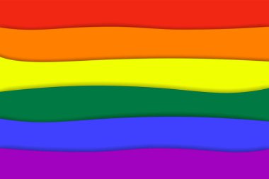 LGBTQ gökkuşağı bayrağı. Gurur sembolü. Katmanlı kağıt kesimi. Vektör illüstrasyonu