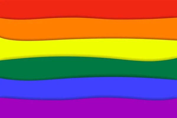 Bandera Arco Iris Lgbtq Símbolo Del Orgullo Estilo Corte Papel — Vector de stock