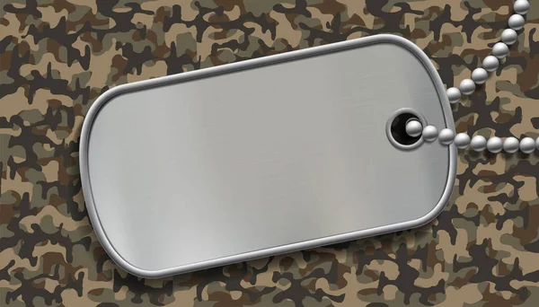 Military Metal Tag Template Camouflage Background Vector Illustration — Image vectorielle