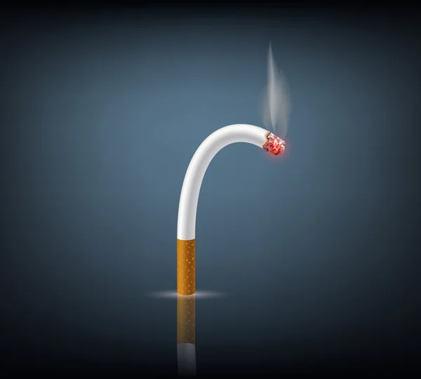 Cigarrillo doblado significa impotencia — Vector de stock