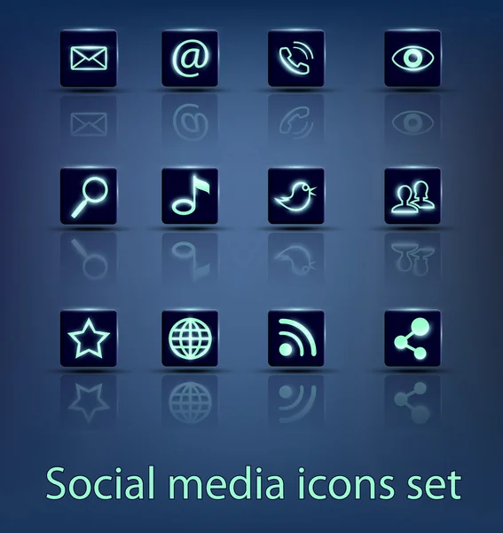 Social media icons set — Stock Vector