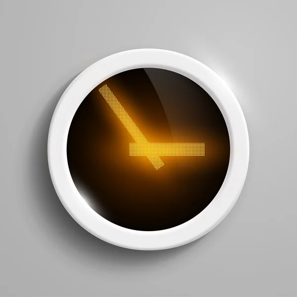 Reloj digital con flechas naranjas — Vector de stock