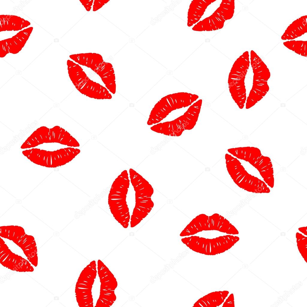 seamless background with kisses 