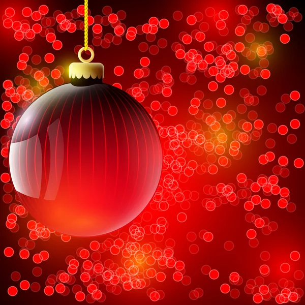 Christmas background with red ball — Stock Vector