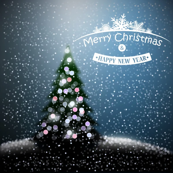 Arrière-plan de Noël avec arbre de Noël et guirlandes — Image vectorielle