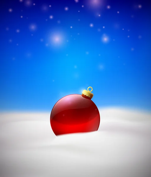 Fundo de Natal com bola de árvore de Natal vermelho — Vetor de Stock