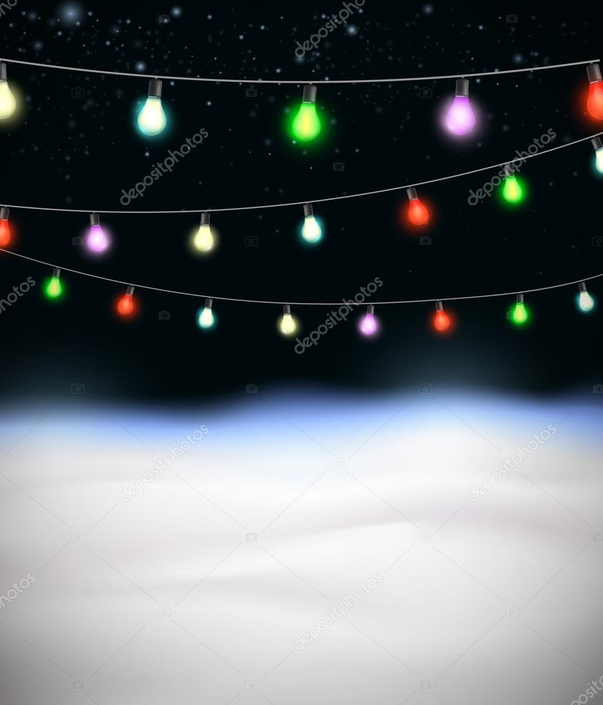 festive garlands of colored lights