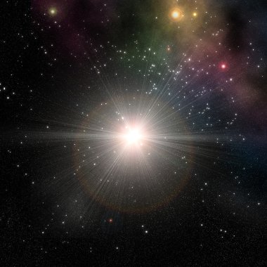 Supernova explosion and extrasolar planet clipart