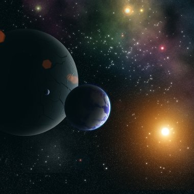 supernovae and extrasolar planet clipart