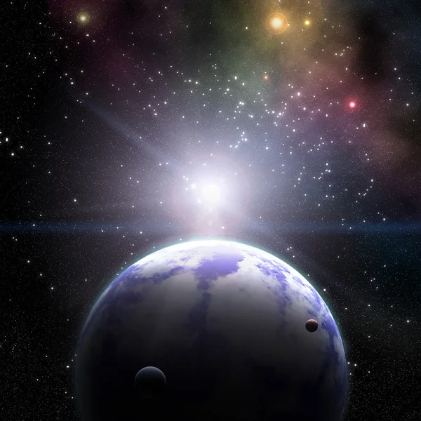 超新星和太阳系外行星 — 图库照片
