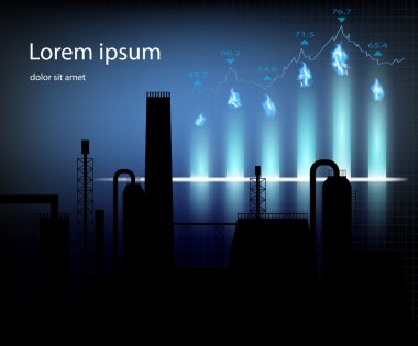 Gaz üretimi. Mali graph grafiği vektör çizim