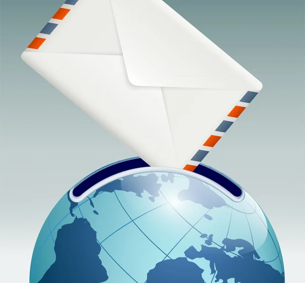 地球の形のメールボックス — ストックベクタ