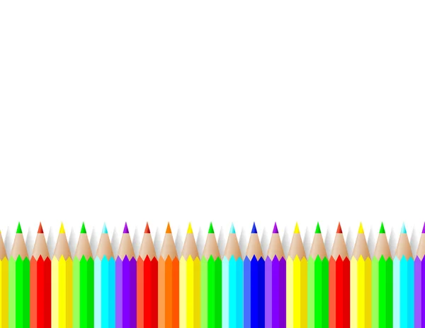 Colored pencils lie on a white background — Stock Vector