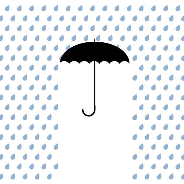 Black umbrella protects from rain — Stock Vector