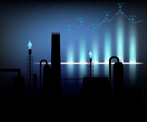 Produzione di gas. Illustrazione vettoriale del grafico finanziario — Vettoriale Stock