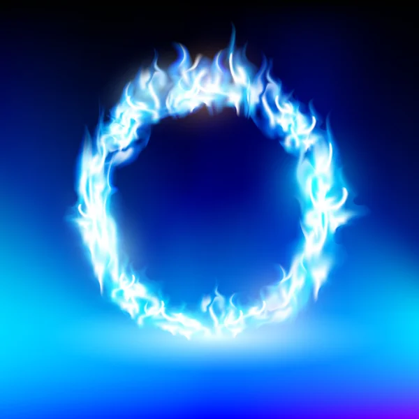 Ring mit blauer Flamme — Stockvektor