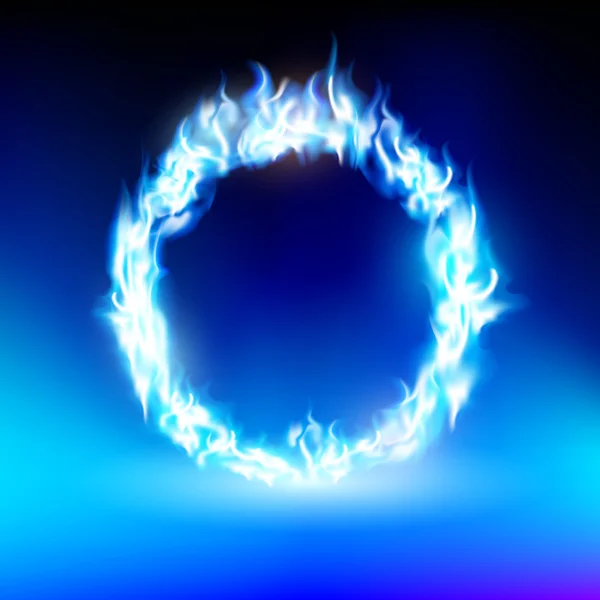 Ring with a blue flame — Stock Vector